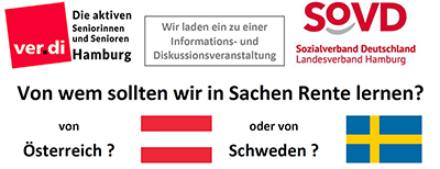 Veranstaltung am 7.9.21 in Hamburg: Von wem in Sachen Rente lernen – Österreich oder Schweden?